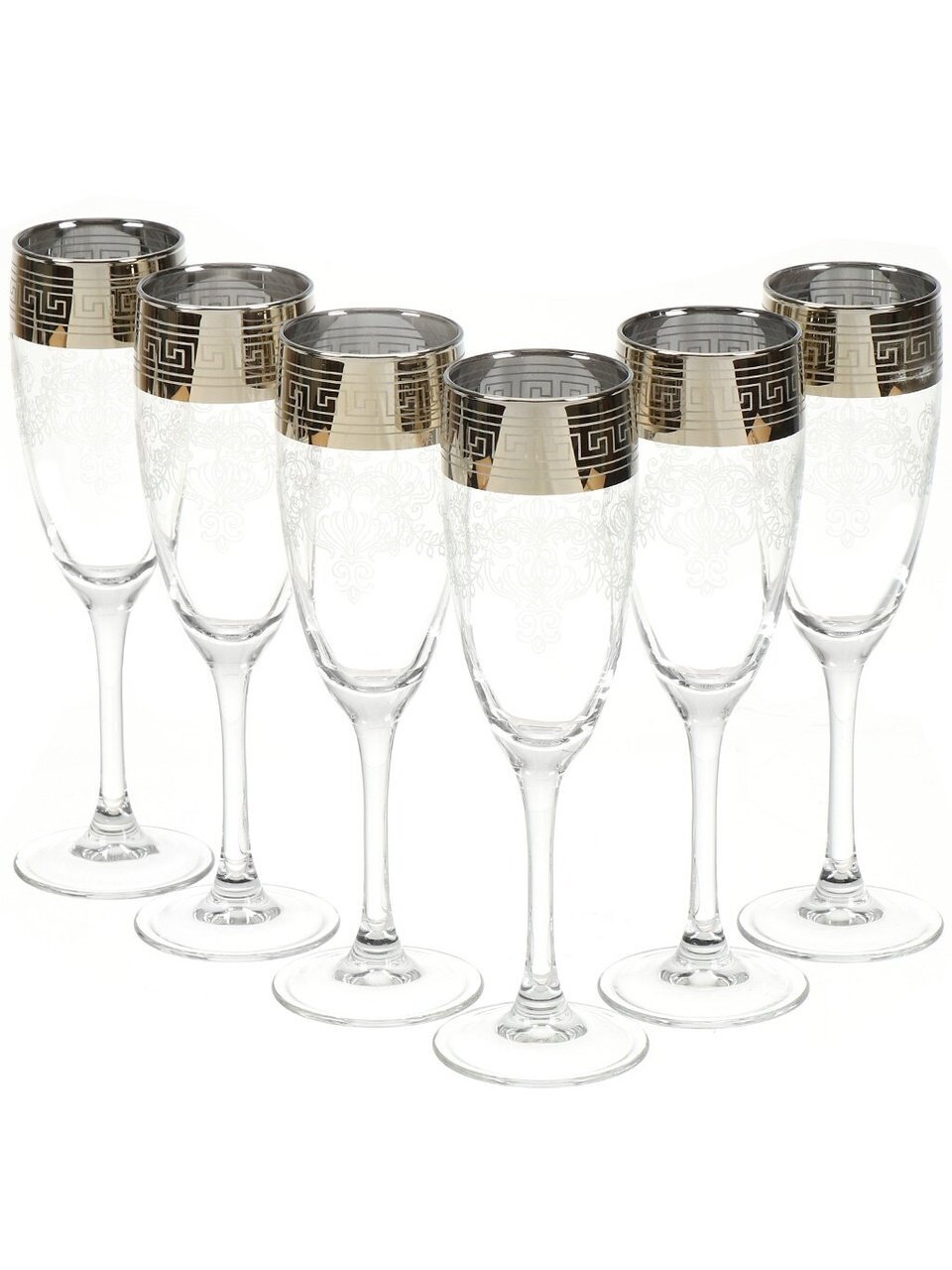 Бокал для шампанского, 170 мл, стекло, 6 шт, Glasstar, Барокко, GN1_1687_3