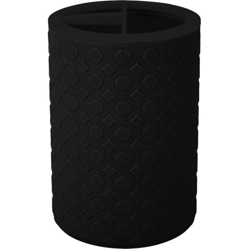 Стакан для зубных щеток, Plast team black, 7.8х7.8х11.8 см, черн