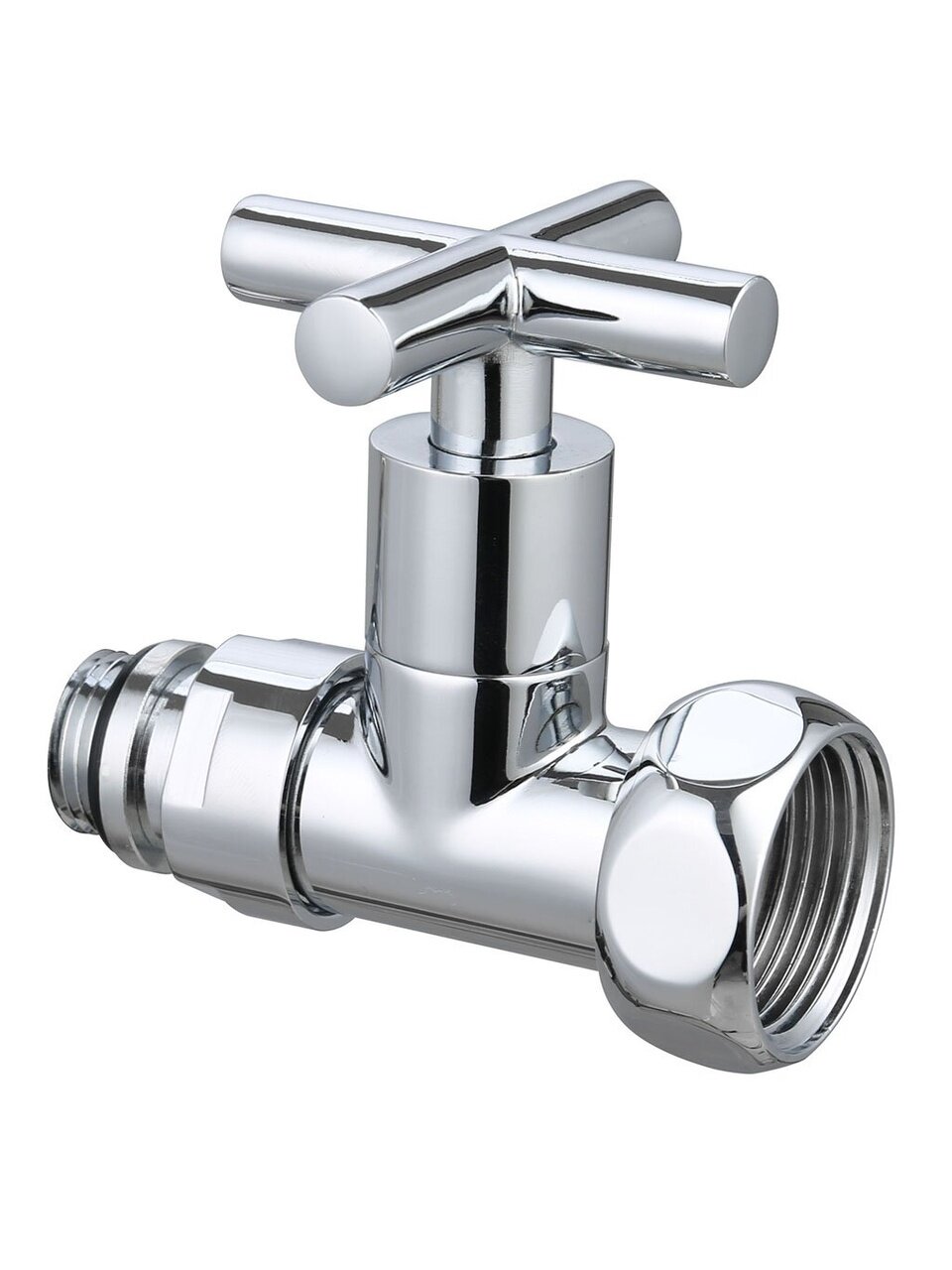 Кран для полотенцесушителя, 3/4&amp;quot;х1&amp;quot;, г-ш, прямой, ручка-крест, хром, 2 шт, 50 слоев, Gappo