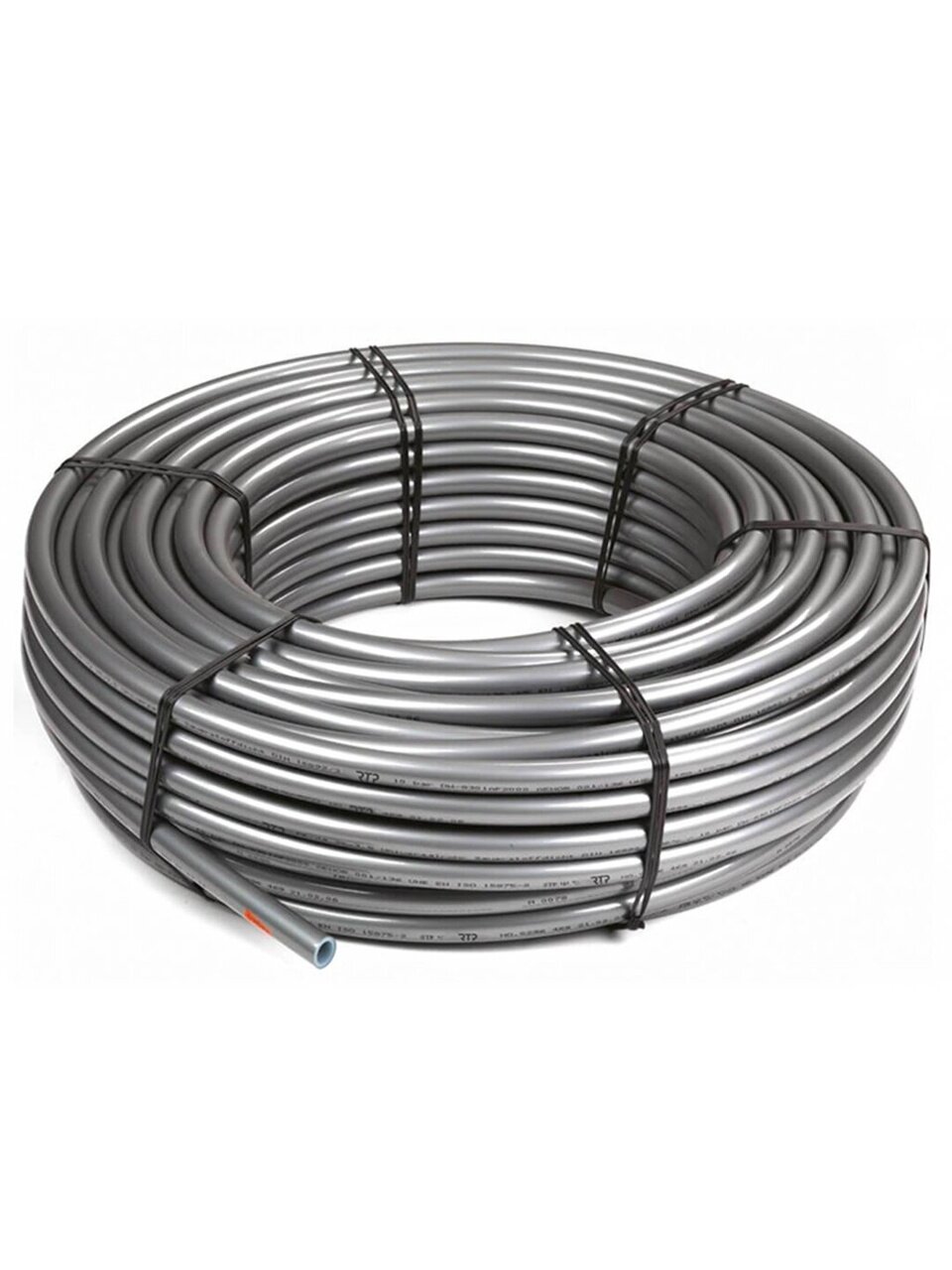 Труба для теплого пола диаметр 16х2.2 мм, серая, 100 м, PE-Xa EVOH, РосТурПласт