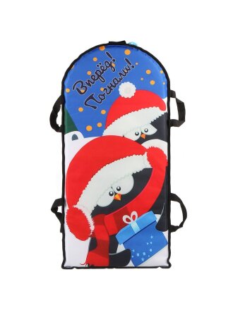 Ледянка ткань, прямоугольная, 40 х 90 см, с рисунком, Пингвины, C040009