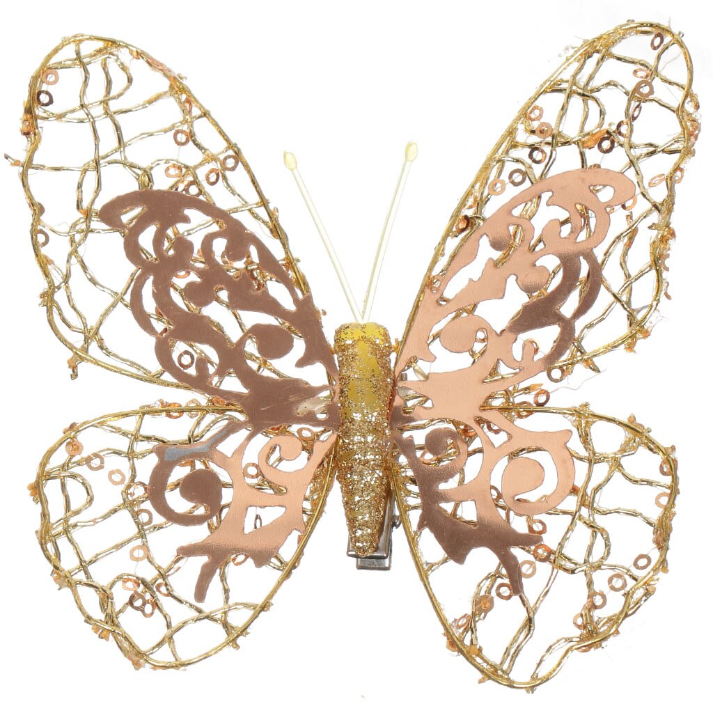 Елочное украшение Бабочка, 12 см, пластик, 170152
