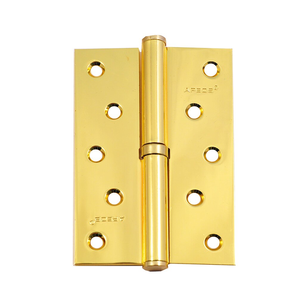 Петля врезная для деревянных дверей, Apecs, 120х80х3 мм, правая, B-Steel-G-R, 13707, с подшипником, золото петля врезная для деревянных дверей apecs 120х80х3 мм правая b steel g r 13707 с подшипником золото
