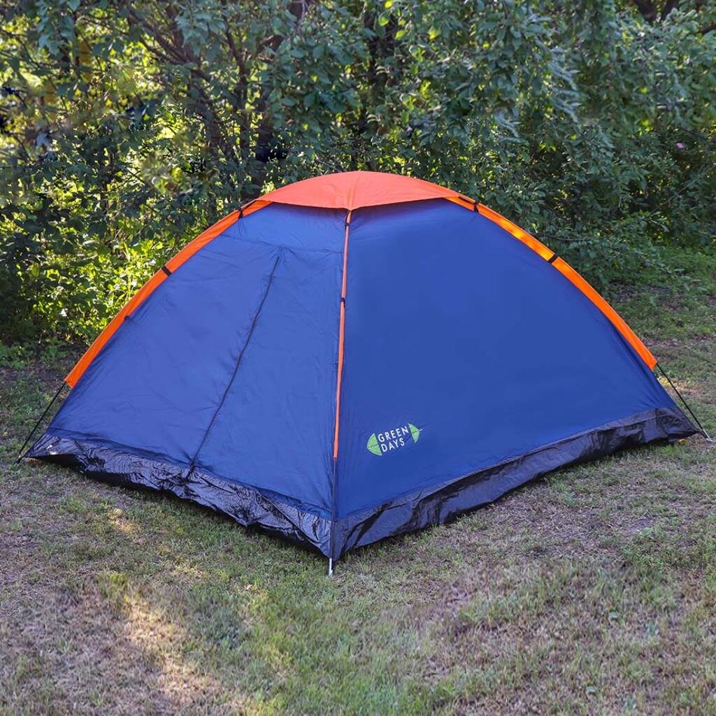 Палатка 4-местная, 240х210х130 см, 1 слой, 1 комн, с москитной сеткой, Green Days, GJH006 веселое приключение