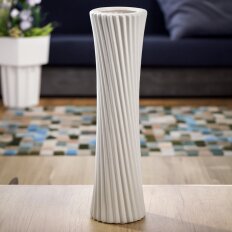 Ваза для сухоцветов керамика, напольная, 56х13.5 см, Спираль, Y4-3235, белая