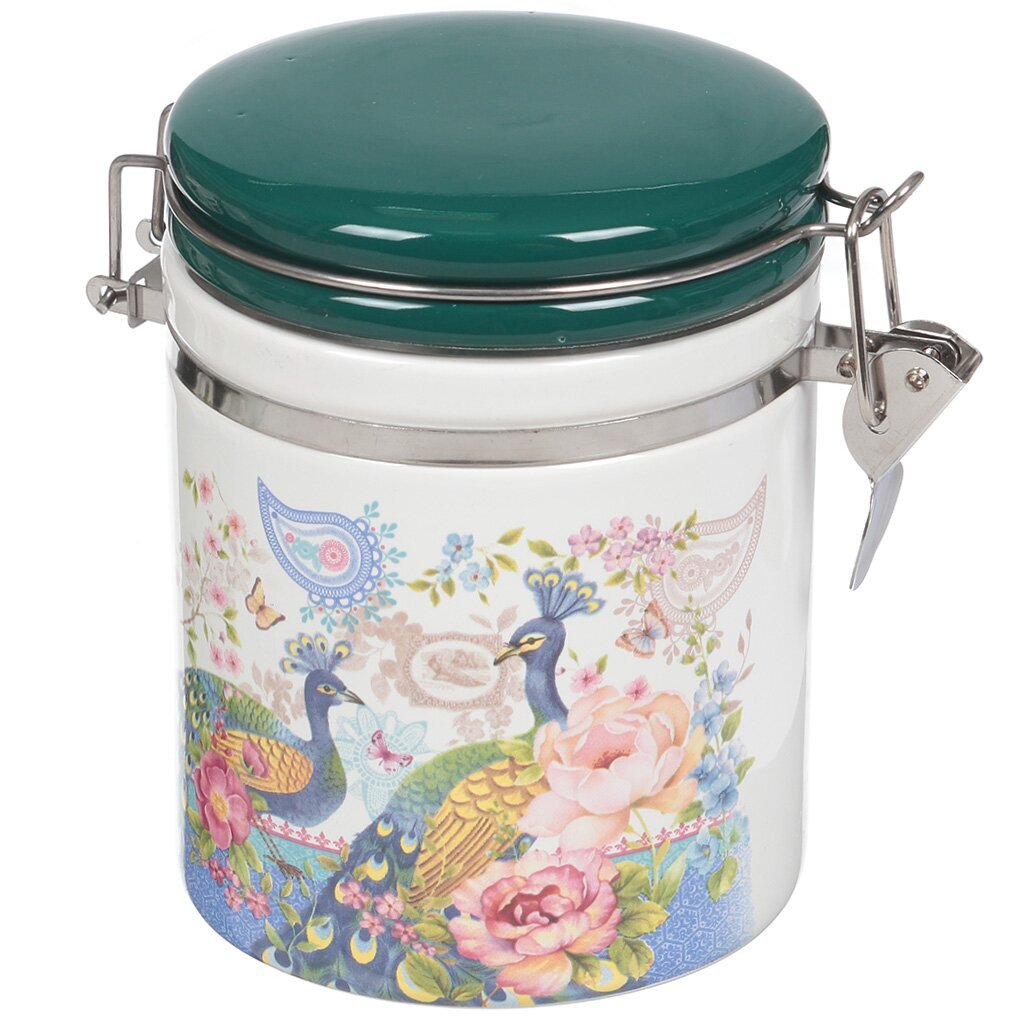 Ф Банка д/сыпучих продуктов 730мл с клипсой Павлин под/уп HC8600C-L24