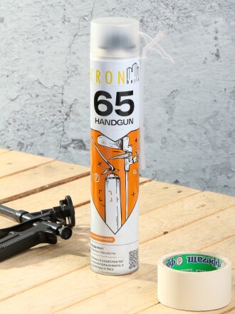 Пена монтажная Kronbuild, Handgun, профессиональная, 65 л, 850 мл, всесезонная, FASGUN65