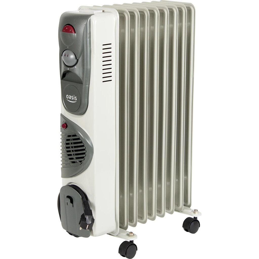 Радиатор Oasis, 9 секций, напольный, 2 кВт, 20 м2, BB-20Т радиатор алюминиевый литой oasis pro 500 96 10 секций