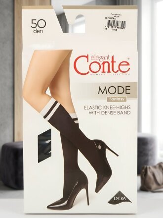 Гольфы женские Conte, Elegant Mode, 50 DEN, nero/черные, р. 23-25, 24С-91СП