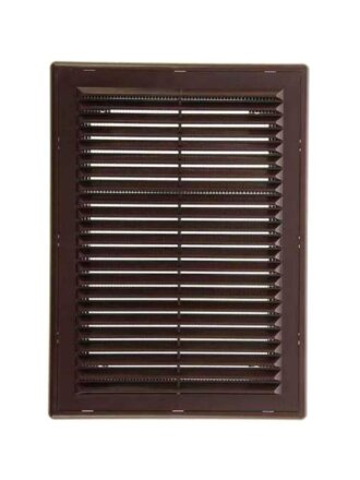 Решетка вентиляционная пластик, разъемная, 200х300 мм, с сеткой, коричневая, Viento, 2030ВР
