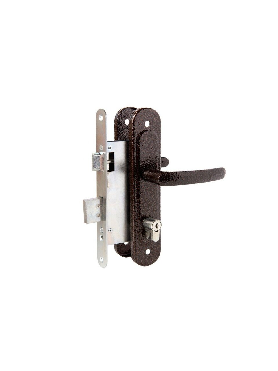 Замок врезной цилиндровый, Зенит, ЗВ4-72.08, ЗАЗ КРТ Ф1, БП-00015200, ручка в комплекте, медь