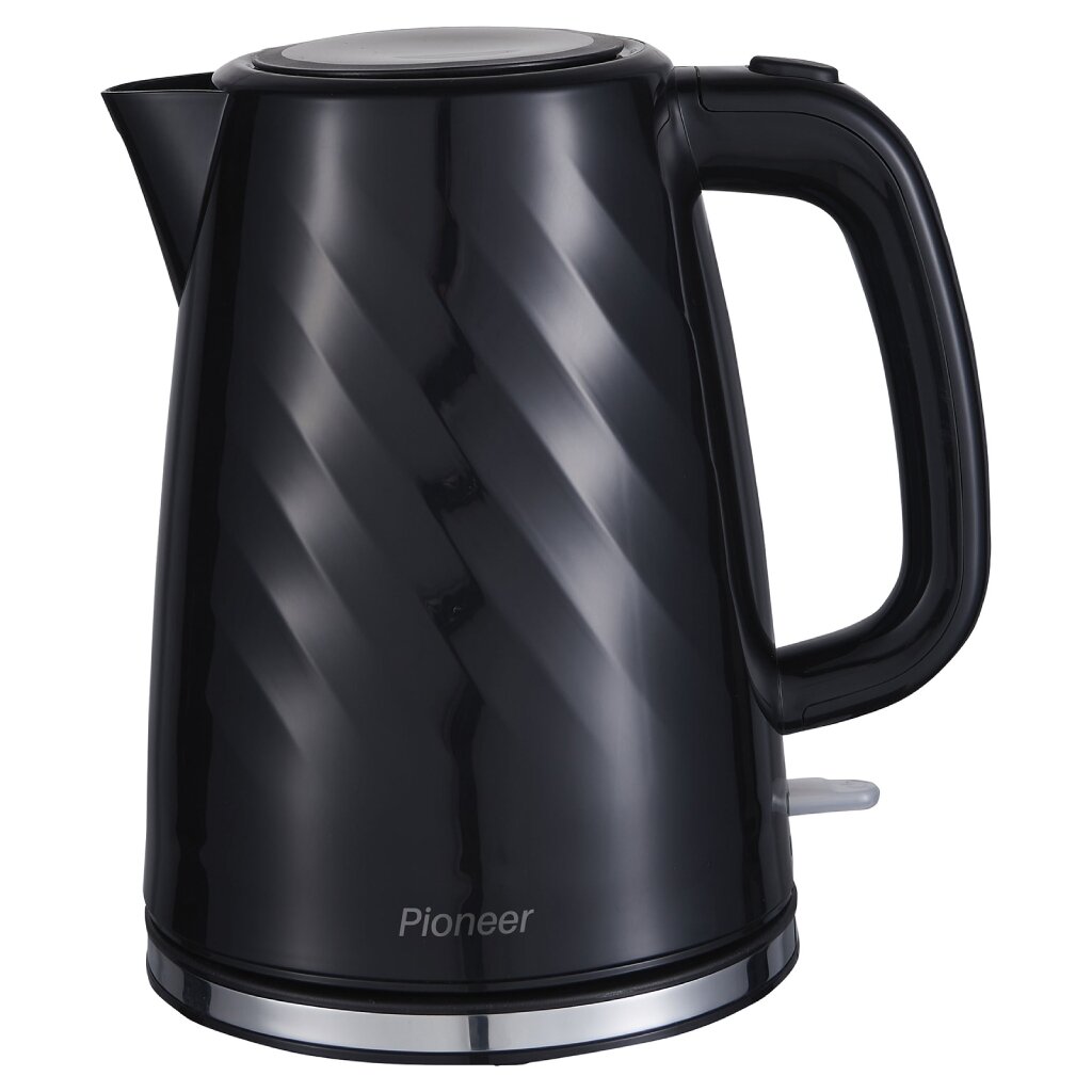 Чайник электрический Pioneer, KE220P, черный, 1.7 л, 2200 Вт, скрытый нагревательный элемент, пластик delta чайник электрический dl 1111 1700