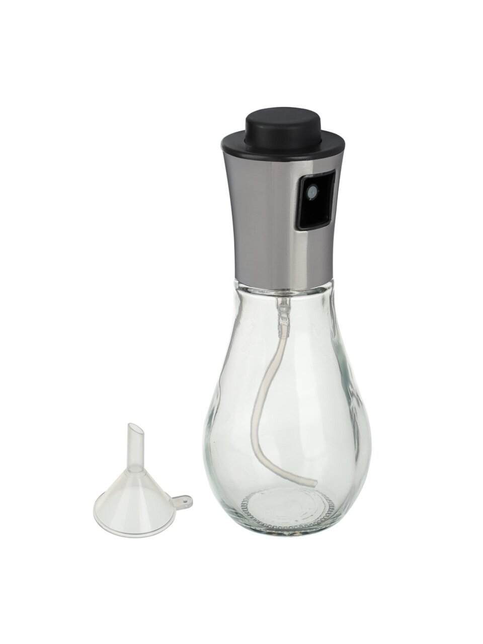 Бутылка для масла, стекло, 320 мл, 17.5х7 см, с распылителем, нержавеющая сталь, 828-311