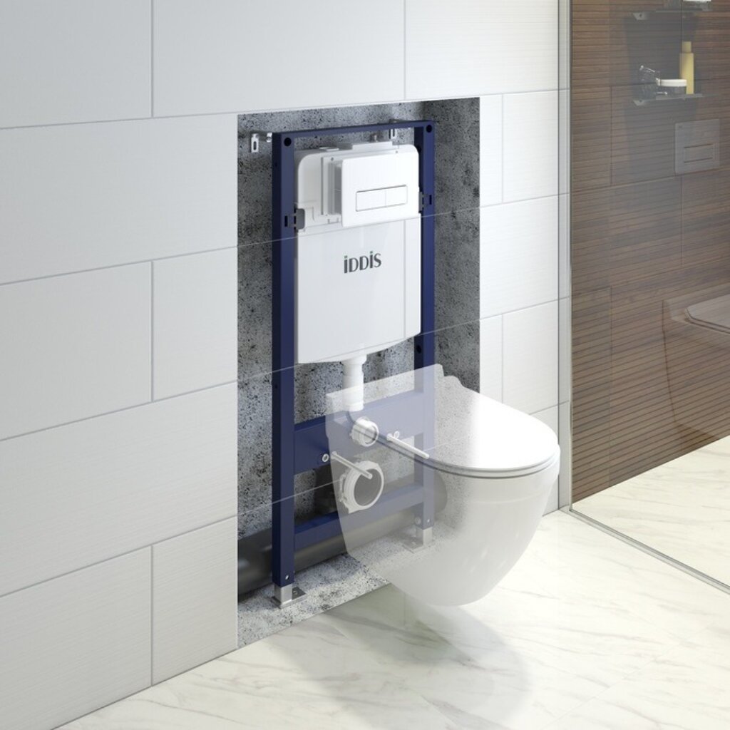 Инсталляция Iddis, Optima Home 2 в 1, с кнопкой, без унитаза смеситель для ванны iddis jeals универсальный je2sbl0i10