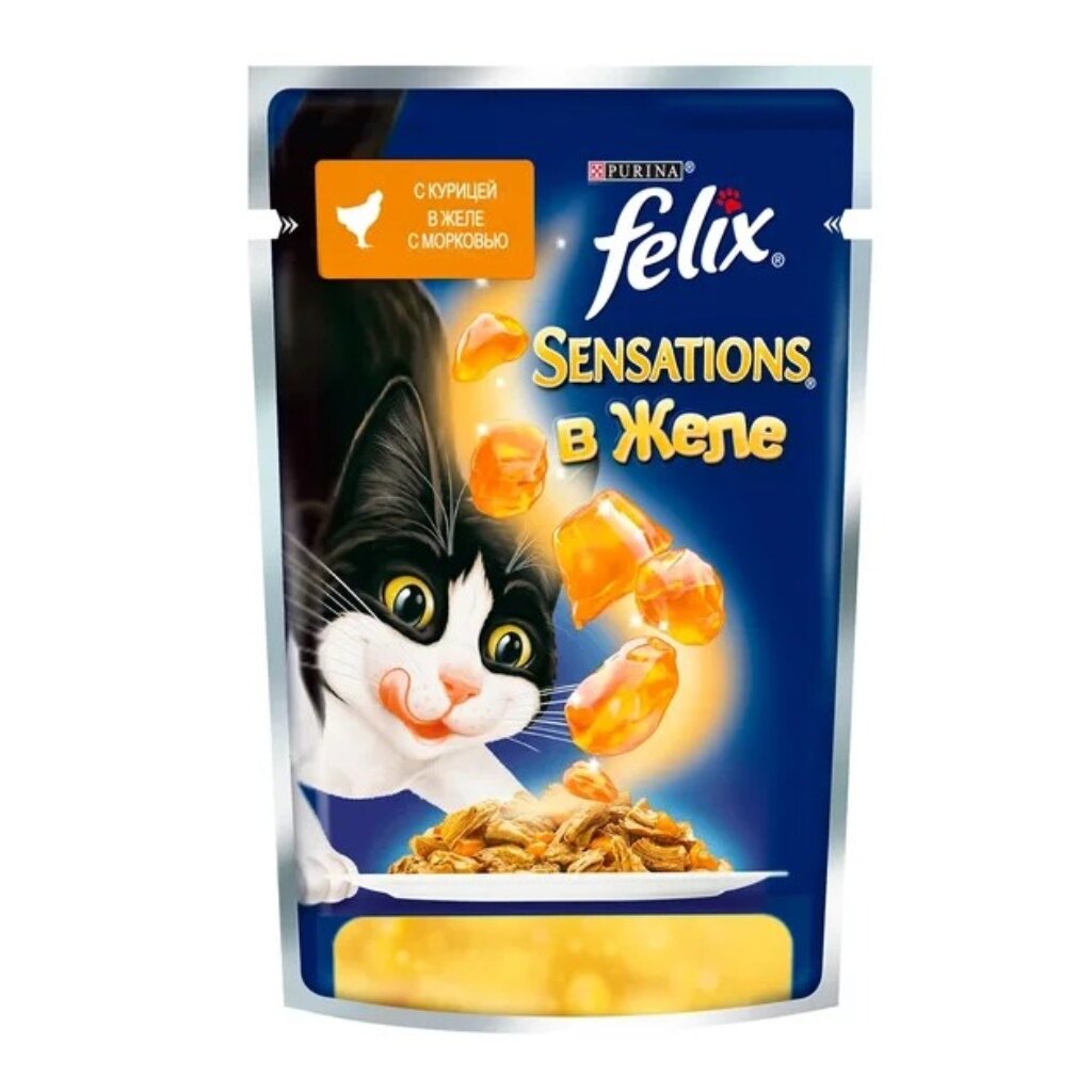 Родные корма для кошек влажный паучи. Корм Felix Sensations 85г.