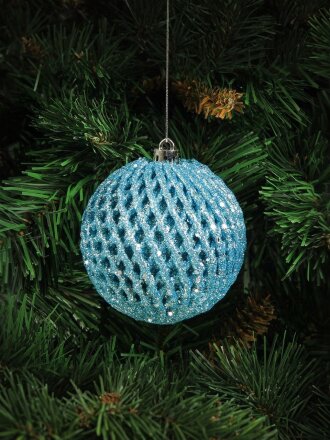 Елочный шар 6 шт, бирюза, 8 см, SYQB-0122312