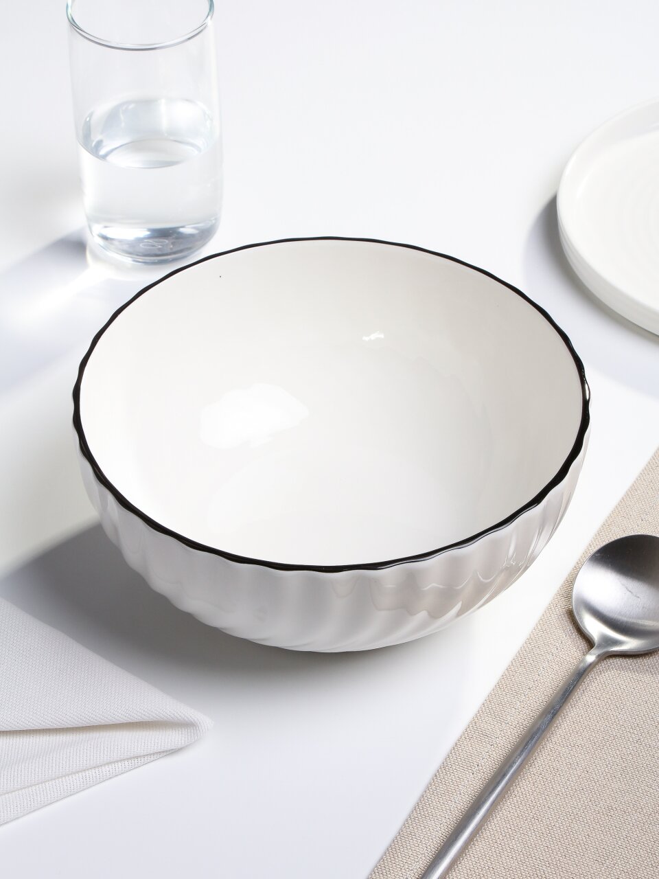 Салатник фарфор, круглый, 20х9 см, 1.6 л, Зефир, МФК, MFK21130