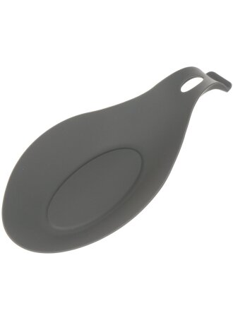 Подставка для ложки, силикон, овальная, 20х9.5 см, серая, Y4-4351-2