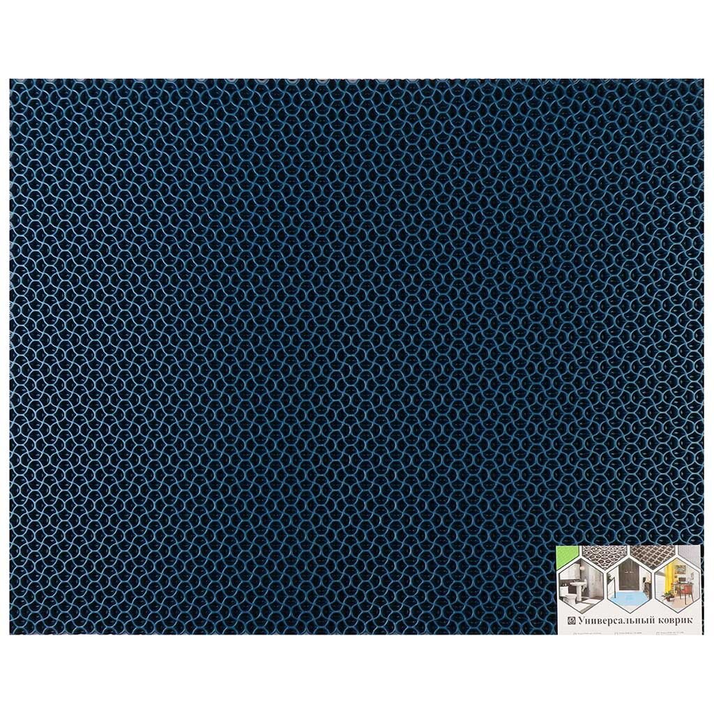 Коврик универсальный, 58х73 см, прямоугольный, EVA, темно-синий, капелька, УК058073 коврик грязезащитный полипропилен латекс 40x60 см синий