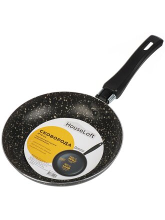 Сковорода алюминий, 18 см, антипригарное покрытие, Vari, HouseLoft, черный гранит, HL14318