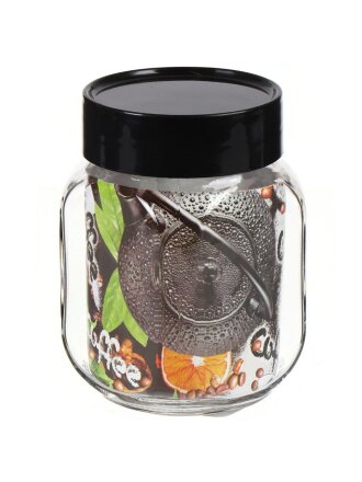 Банка для сыпучих продуктов, стекло, 0.65 л, с крышкой, крышка пластик, вкладыш, 00825-60000