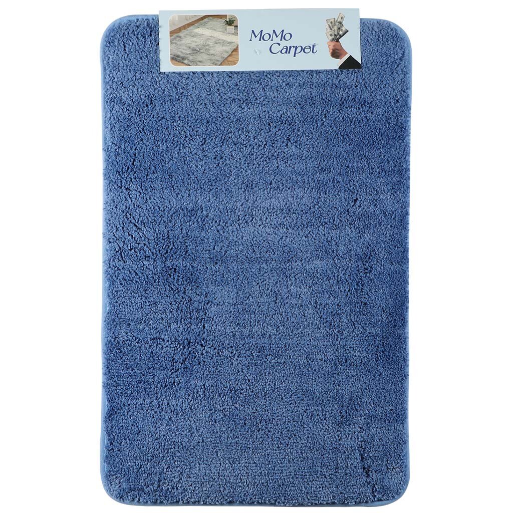 Коврик для ванной, 0.5х0.8 м, полиэстер, синий, A090018 коврик для ванной антискользящий 0 35х0 65 м пвх синий плетение y3 799