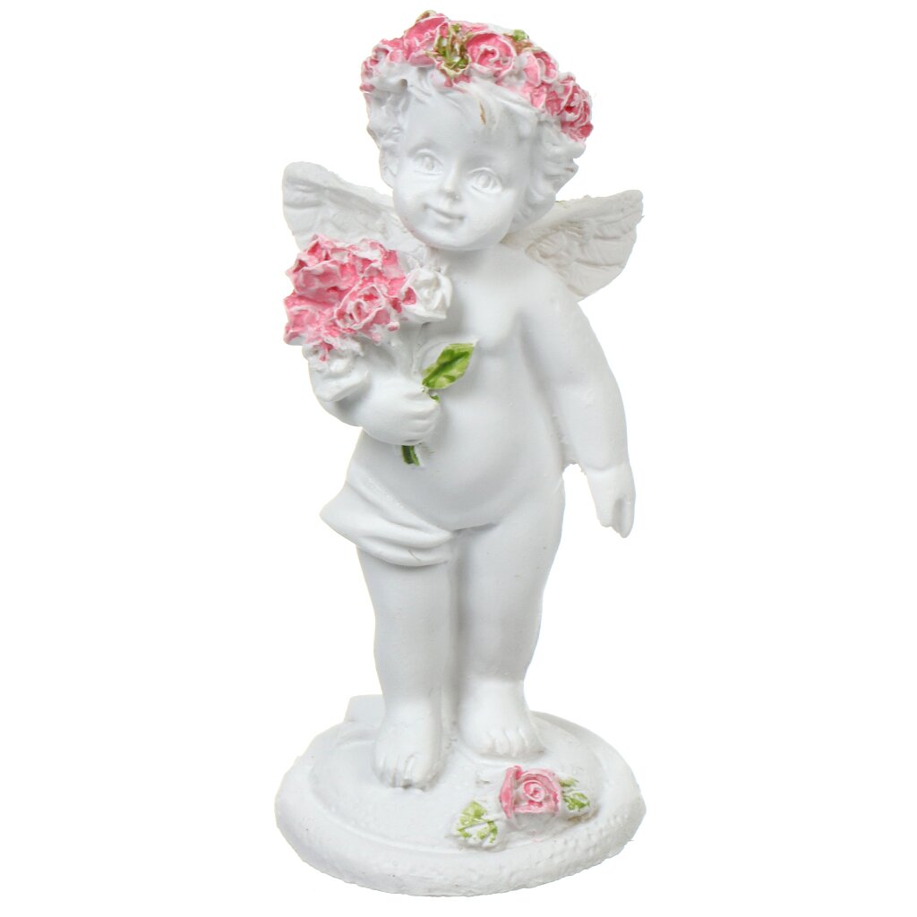 Фигурка декоративная полистоун, Ангел, 3х3х7 см, белая, Y6-6119 ангел