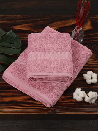 Полотенце банное 100х180 см, 100% хлопок, 500 г/м2, Spa, Barkas, сухая роза, Узбекистан, AI-3105026