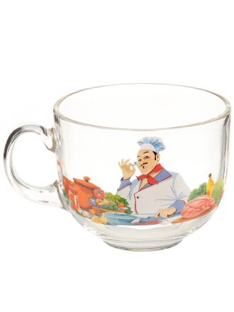 Бульонница стекло, 480 мл, с ручкой, Шеф-повар, Декостек, 2027-Д