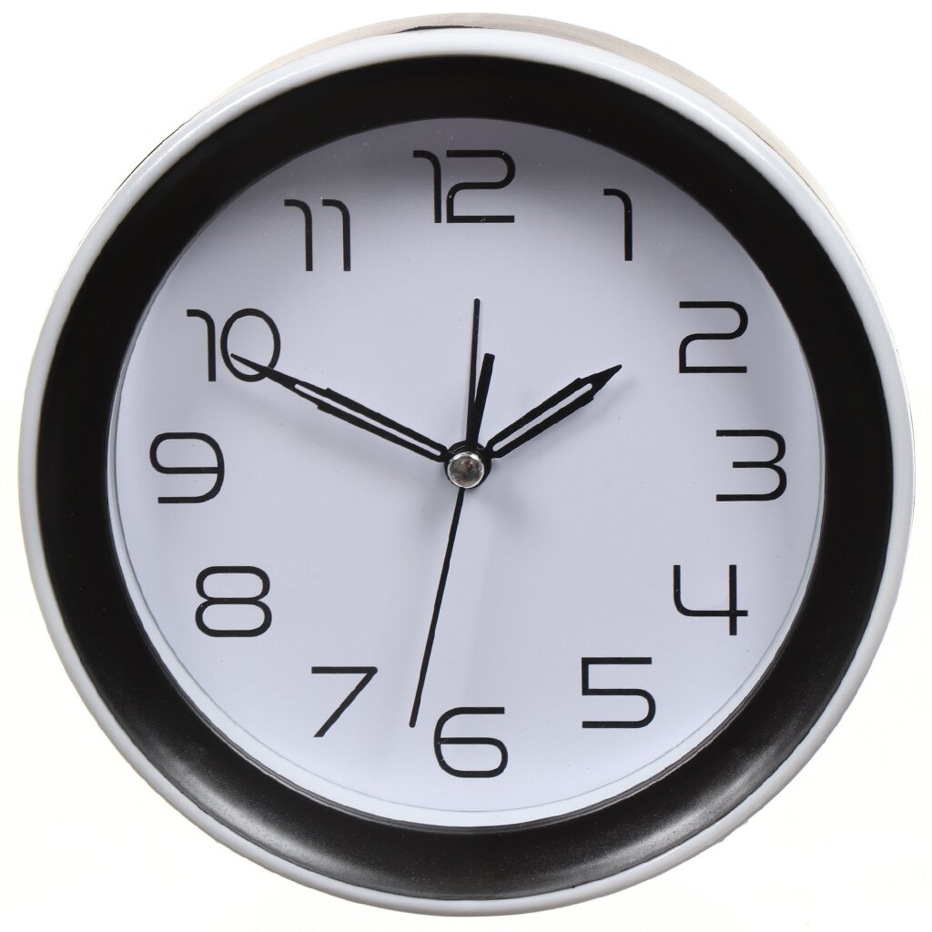 Часы настольные, 14.5х14.5 см, круглые, пластик, Модерн, Y4-5211 часы настенные кварцевые 40 см круглые пластик y6 10683