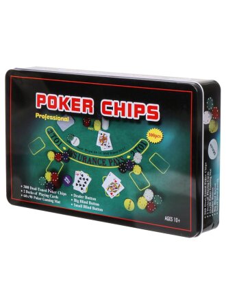 Игра настольная Покер, 33х20х5 см, фишки 300штук, 2 колоды карт, Y6-6373
