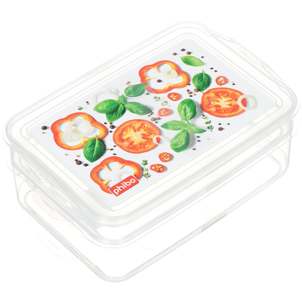 Контейнер пищевой пластмассовый Phibo Food System С11566 двухсекционный, 1 л, 1.6 л