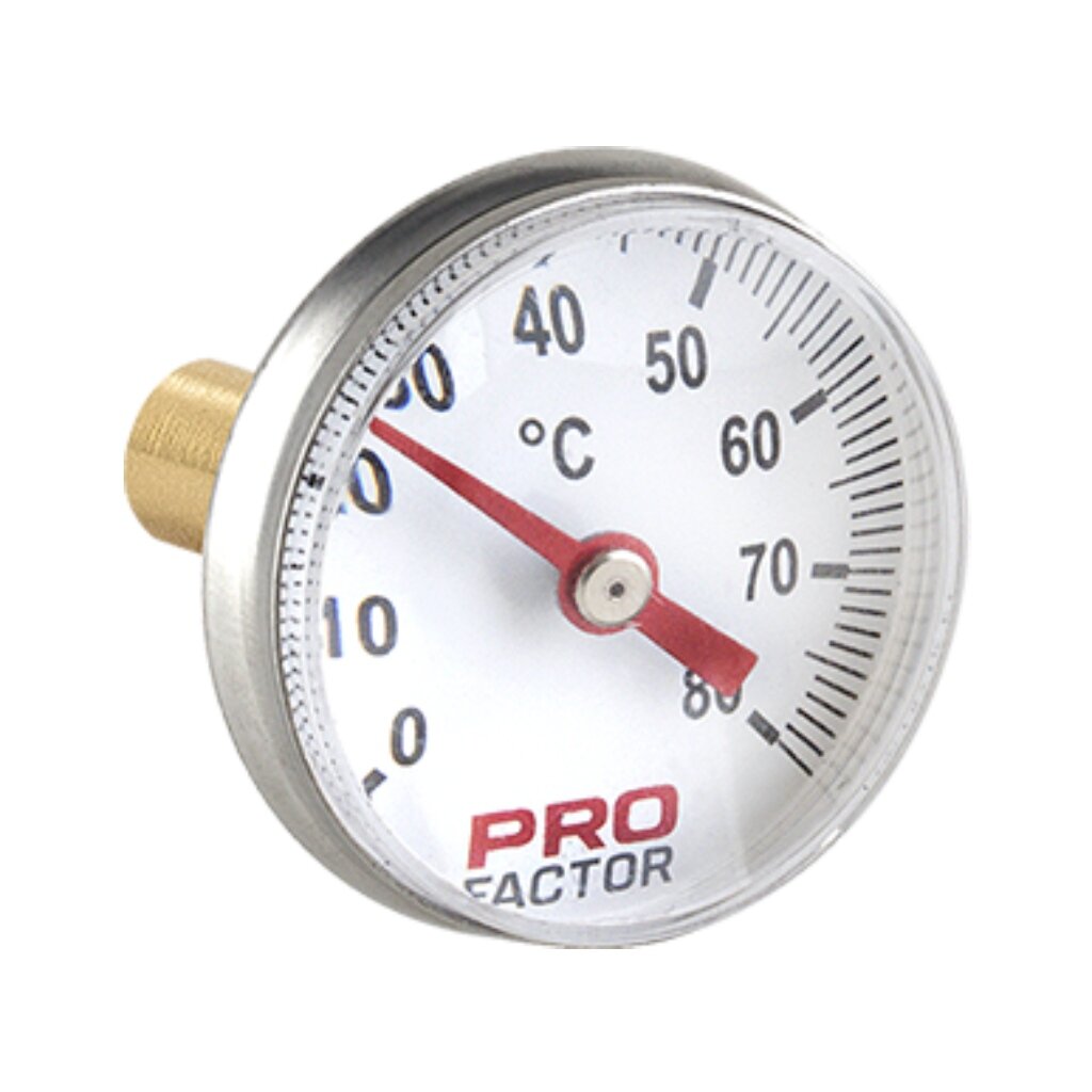 Термометр аксиальный для насоса, диаметр 40 мм, для насоса, мах t-80 градусов, ProFactor, PF SG 866 биметаллический термометр штекер leonord