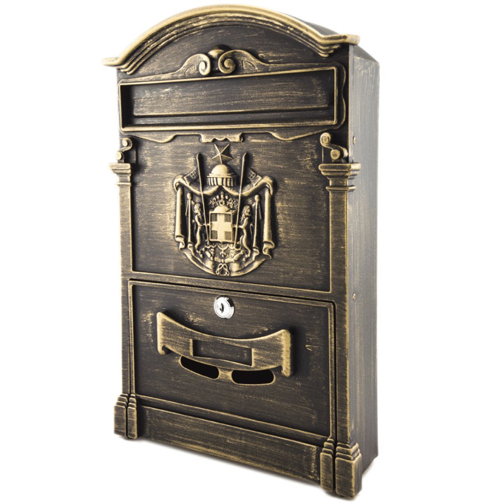 Ящик почтовый с замком, старая бронза, Olimp, 4010В брелок с замком и подвесками 5 см