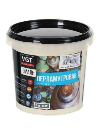 Эмаль VGT, ВД-АК-1179, универсальная, акриловая, глянцевая, жемчуг, 1 кг