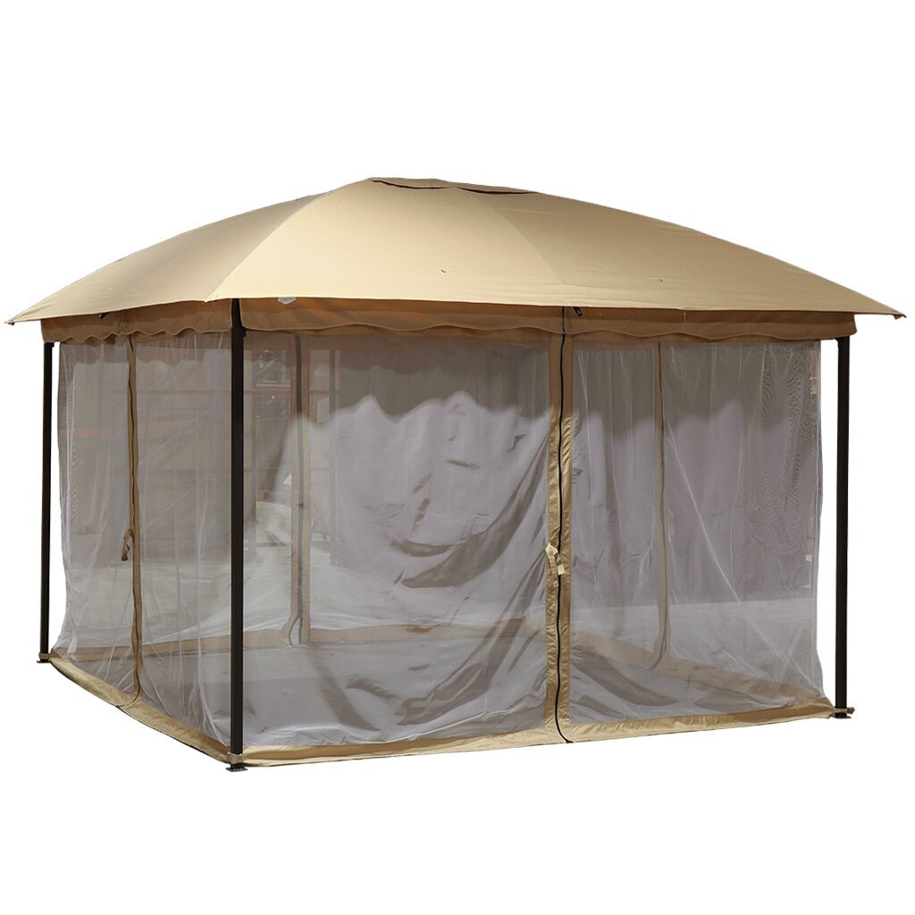 Шатер с москитной сеткой, бежевый, 3.5х3.5х2.65 м, четырехугольный, KT-G068-kha