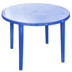 Стол пластиковый Элластик-Пласт круглый синий, 91х91х71 см