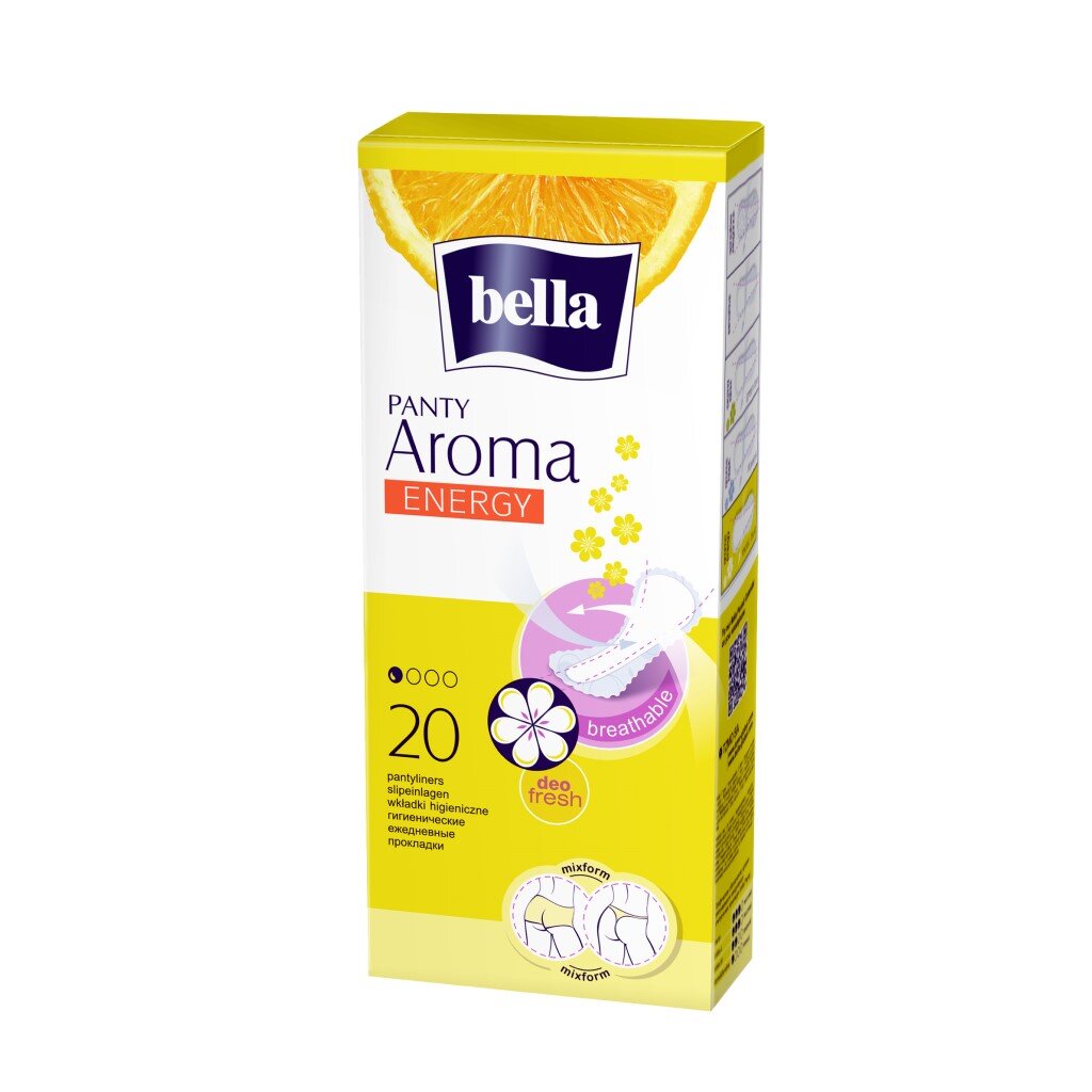 Прокладки женские Bella, Panty Aroma Energy, ежедневные, 20 шт, BE-022-RZ20-040 ежедневные прокладки анатомической формы daio megami нормал 20 5 см 34 шт