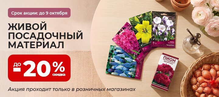 Живой посадочный материал со скидкой до -20%