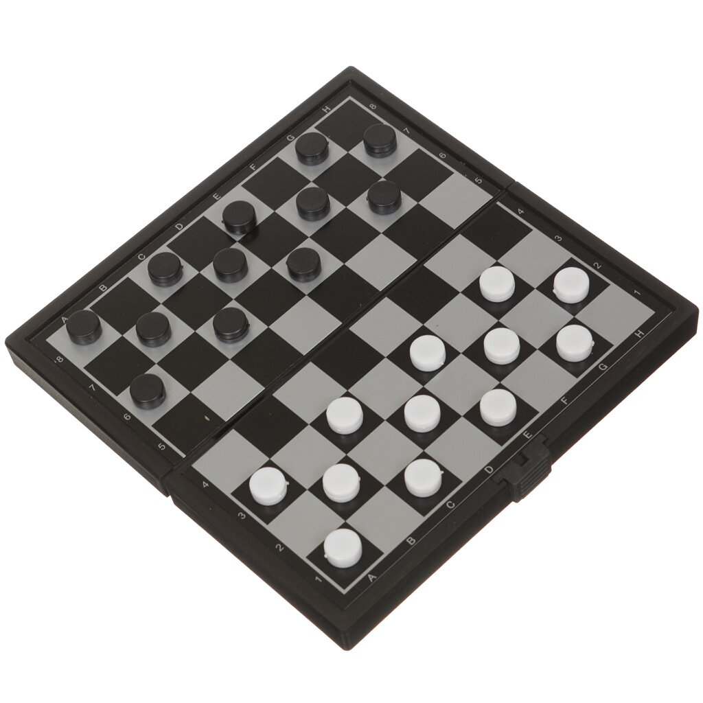 Игра настольная Шашки, магнитная, 13х13 см, пластик, металл, 139001