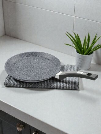 Блинница алюминий, 22 см, антипригарное покрытие, Мечта, Premium grey, 12901, бакелитовая ручка