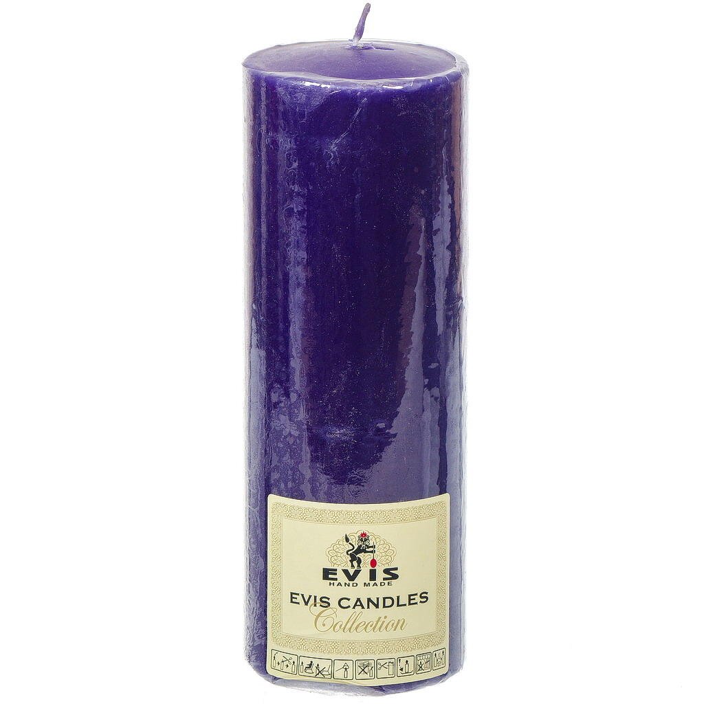 Свеча декоративная, 20х7 см, цилиндр, фиолетовая, 1381691900