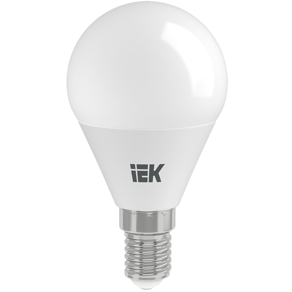 Лампа светодиодная E14, 9 Вт, 60 Вт, 230 В, шар, 3000 К, свет теплый белый, IEK, G45, LED лампа светодиодная e27 10 вт 80 вт 220 в шар 3000 к свет теплый белый ergolux