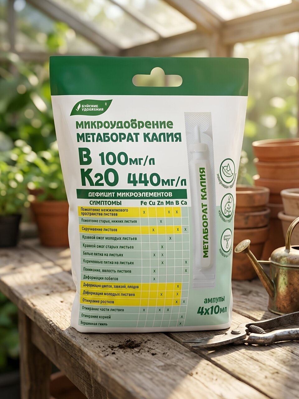 Удобрение Микроудобрение, Метаборат калия, 4 шт, 10 мл, БХЗ
