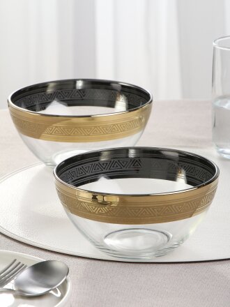 Салатник стекло, круглый, 2 шт, 15.8х7.8 см, подарочная упаковка, Магия, Glasstar, GN38_1449_1