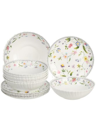 Сервиз столовый стеклокерамика, 13 предметов, на 6 персон, Olaff, Мануэла, 210-21008