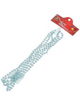 Бусы новогодние пластик, 0.8х200 см, круглые, голубые, SY18ZL-06 S