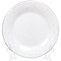 Тарелка десертная, стеклокерамика, 20 см, круглая, Шалер, Daniks, LFBP-80 SILVER 303129