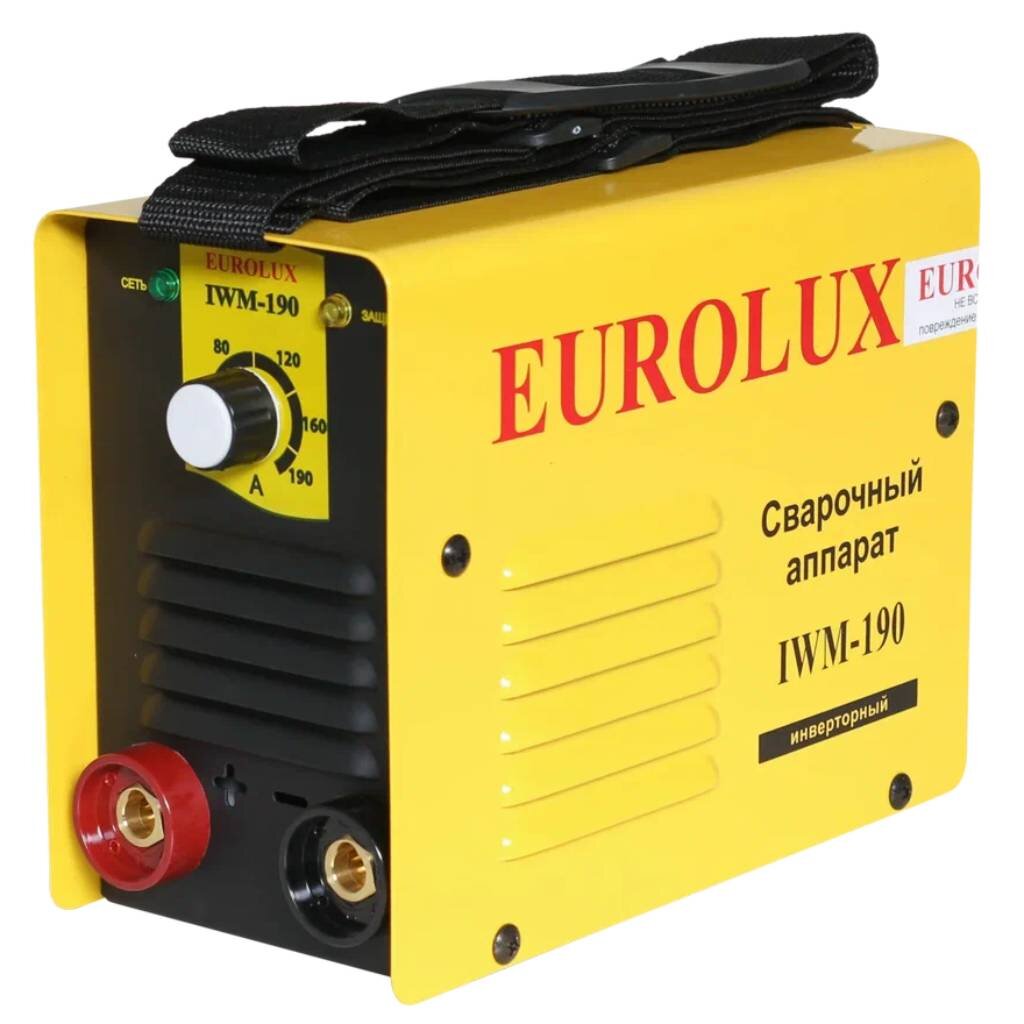 Сварочный аппарат инверторный, Eurolux, IWM190, 4.8 кВт, 190 А, электрод сварочный аппарат инверторный eurolux iwm160 5 9 квт 160 а электрод
