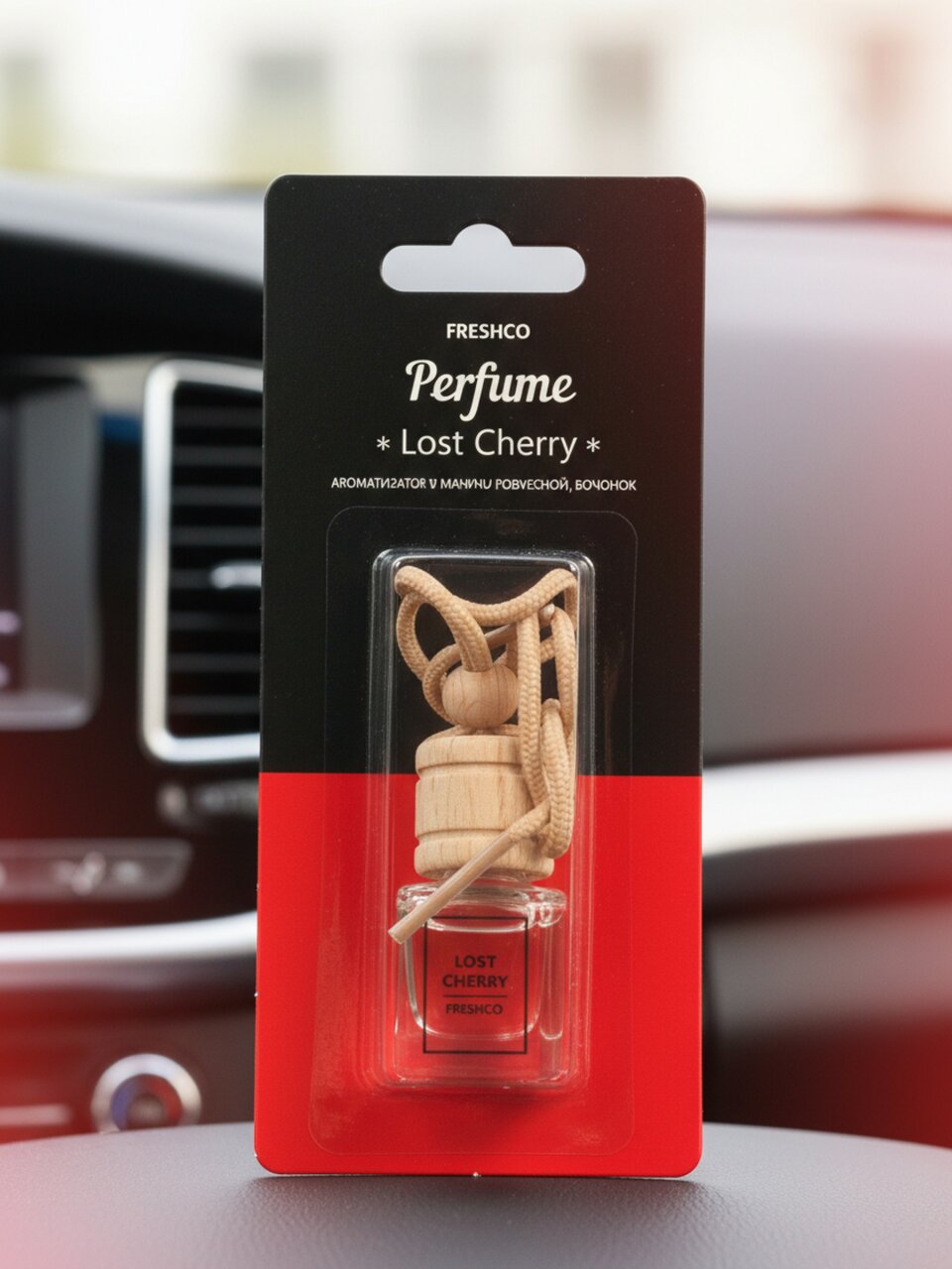 Ароматизатор в машину подвесной, бочонок, Freshco, Perfume Lost Cherry, AR1FP003